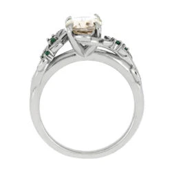 Pink & Green Engagement Ring With Morganite And Emeralds -Johan Jewelry Shop E5456Morganite 4