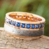 Rose Gold Eternity Band With Blue Sapphire And Meteorite -Johan Jewelry Shop E5465RGArtCropped 3
