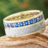 Blue Sapphire And Meteorite Eternity Band In White Gold -Johan Jewelry Shop E5465WGArtCropped 2