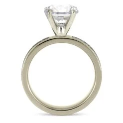 3.0 CT Diamond Solitaire Engagement Ring With Meteorite -Johan Jewelry Shop E54723.0CT