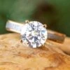 3.0 CT Rose Gold Diamond Solitaire With Meteorite