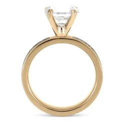 3.0 CT Rose Gold Diamond Solitaire With Meteorite -Johan Jewelry Shop E5472RG3.0CT 5