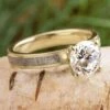 2.0 CT Diamond And Meteorite Engagement Ring In Yellow Gold