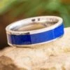 Blue Sand Wedding Band For Men In Titanium 2 Blue Sand Wedding Band For Men In Titanium -Johan Jewelry Shop E5476BlueArtCropped 1