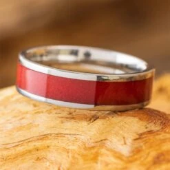 Red Sand And Titanium Wedding Band
