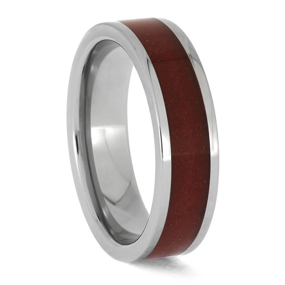 Red Sand And Titanium Wedding Band 4 Red Sand And Titanium Wedding Band - Image 2