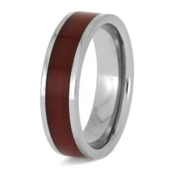 Red Sand And Titanium Wedding Band 11 Red Sand And Titanium Wedding Band -Johan Jewelry Shop E5476Red 3