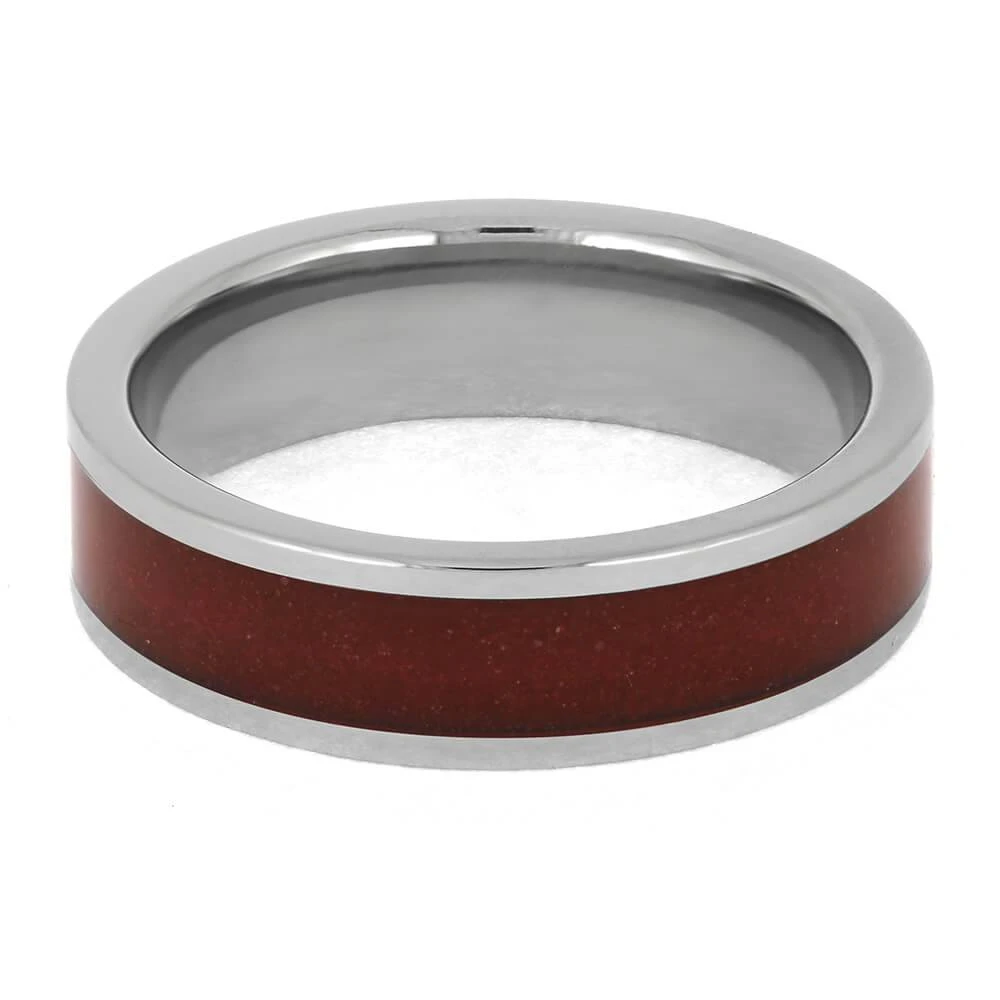 Red Sand And Titanium Wedding Band 7 Red Sand And Titanium Wedding Band - Image 5