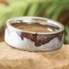 Wavy Mountain Ring With Meteorite And Fossil 1 Wavy Mountain Ring With Meteorite And Fossil -Johan Jewelry Shop E5481ArtCropped 5