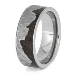 Wavy Mountain Ring With Meteorite And Fossil -Johan Jewelry Shop E5481 3
