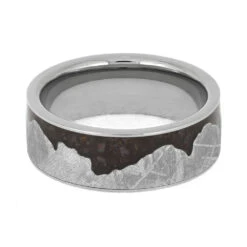Wavy Mountain Ring With Meteorite And Fossil -Johan Jewelry Shop E5481 4