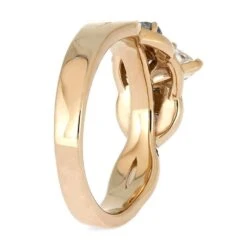 Rose Gold Engagement Ring With Marquise Moissanite And Meteorite Stones -Johan Jewelry Shop E5495RG 3