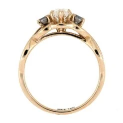 Rose Gold Engagement Ring With Marquise Moissanite And Meteorite Stones -Johan Jewelry Shop E5495RG 4