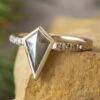Salt & Pepper Diamond Engagement Ring With Kite Diamond