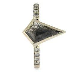 Salt & Pepper Diamond Engagement Ring With Kite Diamond -Johan Jewelry Shop E5500WG 2