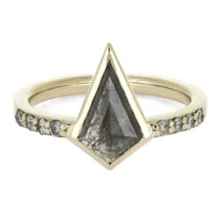 Salt & Pepper Diamond Engagement Ring With Kite Diamond -Johan Jewelry Shop E5500WG 5