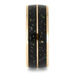 Rose Gold & Black Opal Stardust Wedding Band 10 Rose Gold & Black Opal Stardust Wedding Band -Johan Jewelry Shop E5505RG 2