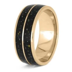 Rose Gold & Black Opal Stardust Wedding Band 11 Rose Gold & Black Opal Stardust Wedding Band -Johan Jewelry Shop E5505RG 3