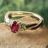 Redwood, Ruby, And Emerald Engagement Ring In White Gold 2 Redwood, Ruby, And Emerald Engagement Ring In White Gold -Johan Jewelry Shop E5512WGArtCropped 1