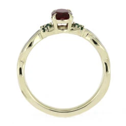 Redwood, Ruby, And Emerald Engagement Ring In White Gold -Johan Jewelry Shop E5512WG 4