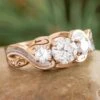 Filigree Engagement Ring With Gibeon Meteorite In Rose Gold -Johan Jewelry Shop E5513RGArtCropped 1