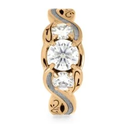 Filigree Engagement Ring With Gibeon Meteorite In Rose Gold 10 Filigree Engagement Ring With Gibeon Meteorite In Rose Gold -Johan Jewelry Shop E5513RG 2