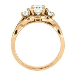 Filigree Engagement Ring With Gibeon Meteorite In Rose Gold 12 Filigree Engagement Ring With Gibeon Meteorite In Rose Gold -Johan Jewelry Shop E5513RG 4