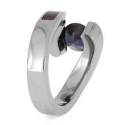Colorful Engagement Ring With Wood, Opal, And Alexandrite 12 Colorful Engagement Ring With Wood, Opal, And Alexandrite -Johan Jewelry Shop E5522 3