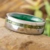Chrysocolla And Green Box Elder Burl Wedding Band In Titanium 1 Chrysocolla And Green Box Elder Burl Wedding Band In Titanium -Johan Jewelry Shop E5525ArtCropped 2
