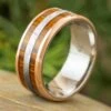 Meteorite Wedding Band With Ironwood And Rose Gold 2 Meteorite Wedding Band With Ironwood And Rose Gold -Johan Jewelry Shop E5533RGArtCropped 1