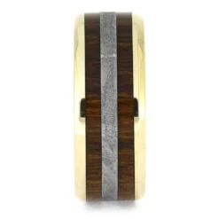 Ironwood And Meteorite Wedding Band With Gold Accents 10 Ironwood And Meteorite Wedding Band With Gold Accents -Johan Jewelry Shop E5533YG 2