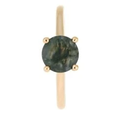 Rose Gold Solitaire With Moss Agate And Infinity Symbol -Johan Jewelry Shop E5539RG14 2