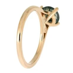 Rose Gold Solitaire With Moss Agate And Infinity Symbol -Johan Jewelry Shop E5539RG14 3