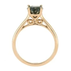 Rose Gold Solitaire With Moss Agate And Infinity Symbol -Johan Jewelry Shop E5539RG14 4