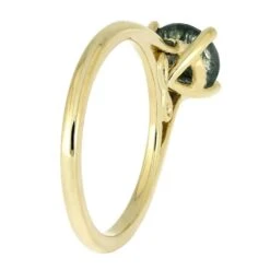 Moss Agate Solitaire In Yellow Gold With Infinity Symbol -Johan Jewelry Shop E5539YG14 3