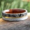 Mokume Gane And Meteorite Ring With Ironwood And Gold -Johan Jewelry Shop E5540YGArtCropped 1