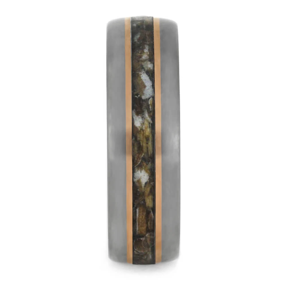 Golf Tee Wedding Band With Rose Gold Pinstripes 5 Golf Tee Wedding Band With Rose Gold Pinstripes - Image 3