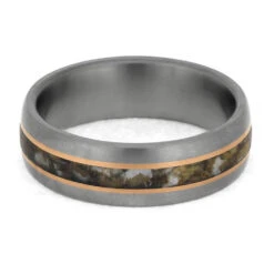 Golf Tee Wedding Band With Rose Gold Pinstripes 12 Golf Tee Wedding Band With Rose Gold Pinstripes -Johan Jewelry Shop E5546 4