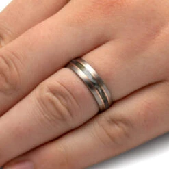 Golf Tee Wedding Band With Rose Gold Pinstripes 13 Golf Tee Wedding Band With Rose Gold Pinstripes -Johan Jewelry Shop E5546 5