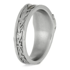 Custom Memorial Signet Ring With Floral Design 12 Custom Memorial Signet Ring With Floral Design -Johan Jewelry Shop E5565PT 3