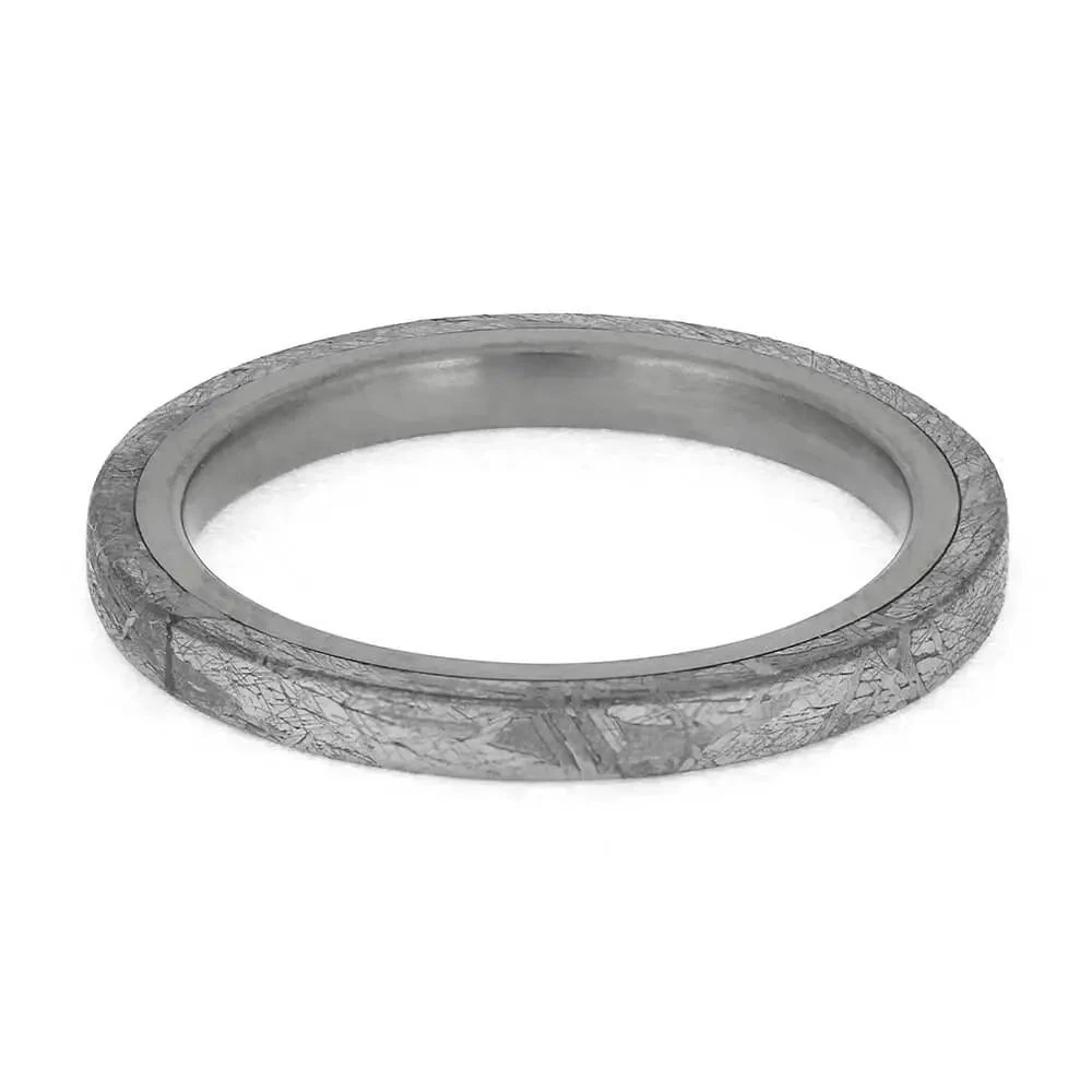 Narrow Meteorite Wedding Band For Women 7 Narrow Meteorite Wedding Band For Women - Image 5