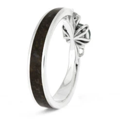 Moss Agate Engagement Ring With Dinosaur Bone -Johan Jewelry Shop E5571 3