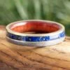 White Gold Ring With Lapis Lazuli And Meteorite -Johan Jewelry Shop E5580WGArtCropped 1