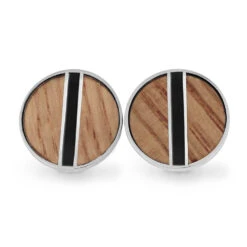 Baseball Bat Cuff Links With Enamel And Game Used Wood -Johan Jewelry Shop E5581BlackBaseballBatCuffLinks 2