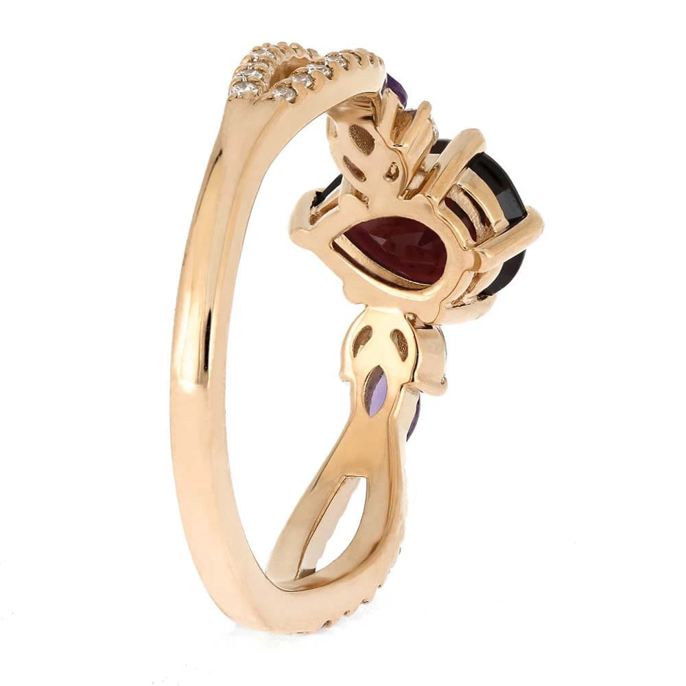 Garnet Birthstone Engagement Ring In Rose Gold 6 Garnet Birthstone Engagement Ring In Rose Gold - Image 4