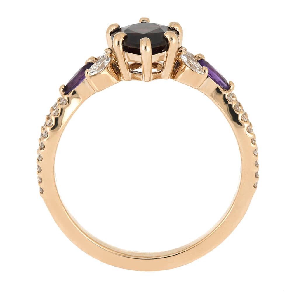 Garnet Birthstone Engagement Ring In Rose Gold 7 Garnet Birthstone Engagement Ring In Rose Gold - Image 5