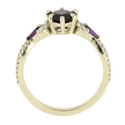Garnet And Amethyst Engagement Ring In White Gold -Johan Jewelry Shop E5600WG 4