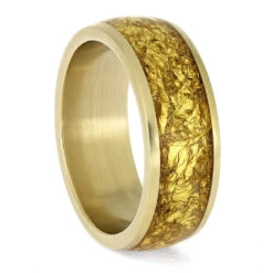 Yellow Gold Wedding Band Set With Gold Foil Inlays -Johan Jewelry Shop E5601YG 1 6e3a2ddd a6fc 4910 8489 1d5d192185b6