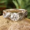 Dinosaur Bone And Meteorite Engagement Ring In Platinum -Johan Jewelry Shop E5603ArtCropped 5