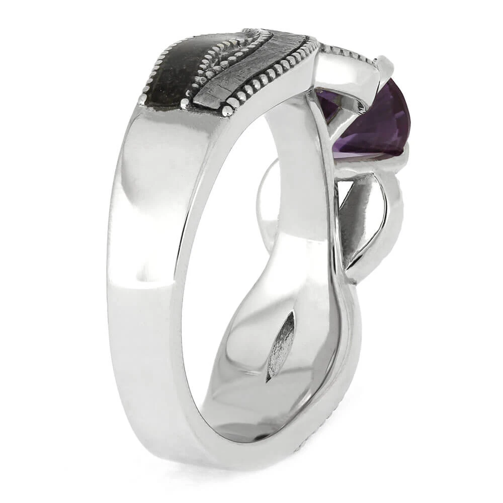 Alexandrite Engagement Ring With Dino Bone And Meteorite 6 Alexandrite Engagement Ring With Dino Bone And Meteorite - Image 4